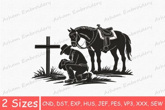 Cowboy Praying at Christian Cross Design Review