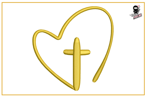 Review: Christian Cross with Heart Embroidery Design